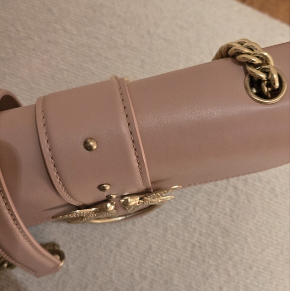 Pinko Women's Pink Leather Shoulder Bag - Picture 3 of 7